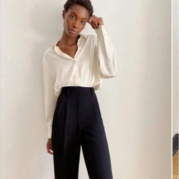 WILFRED Carrot Pant Black Pleated Tapered Crop Effortless Trouser 00 Aritzia - Picture 5 of 13